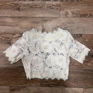 SAY WHAT? Floral Lace Long Sleeve Top